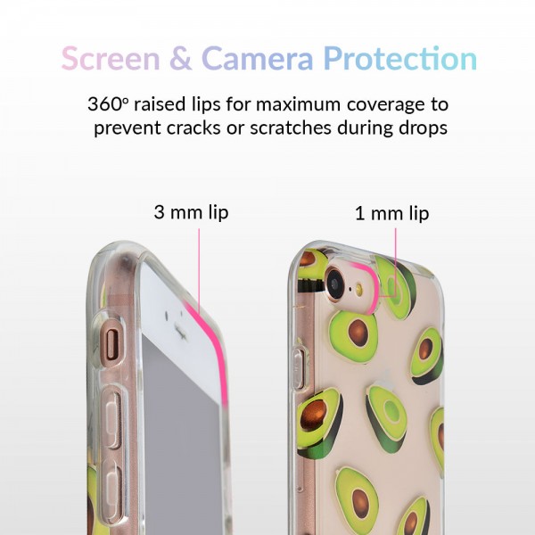 Estuche transparente de aguacate para iPhone