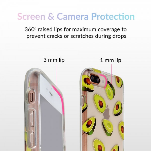 Estuche transparente de aguacate para iPhone
