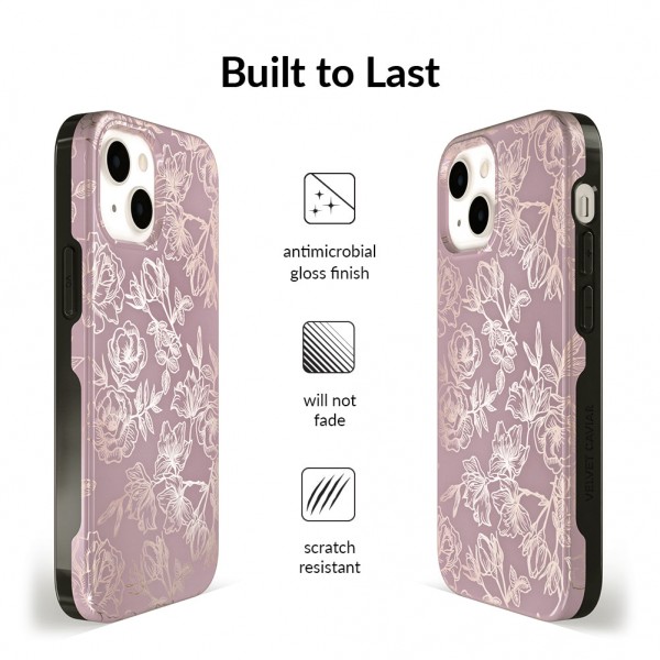 Funda Cromo Floral Dusty Rose para iPhone