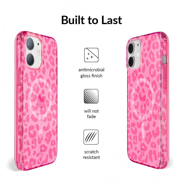 Funda para iPhone de leopardo rosa caramelo