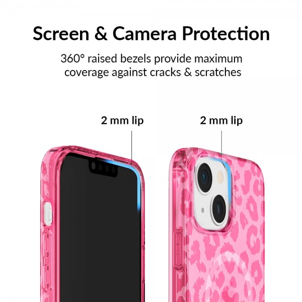 Funda para iPhone de leopardo rosa caramelo