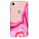 Pink Geode Glitter Clear iPhone Case